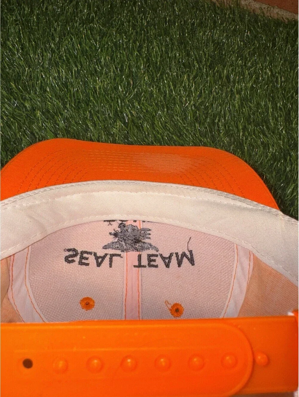 VTG Rare Blaze Orange Seal Ten 4 SnapBack Hat By Otto
